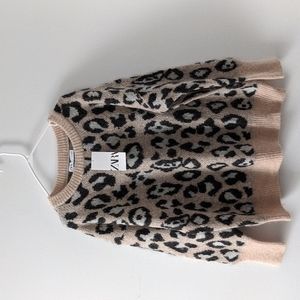 Zara Leopard Print Sweater - Black and Tan